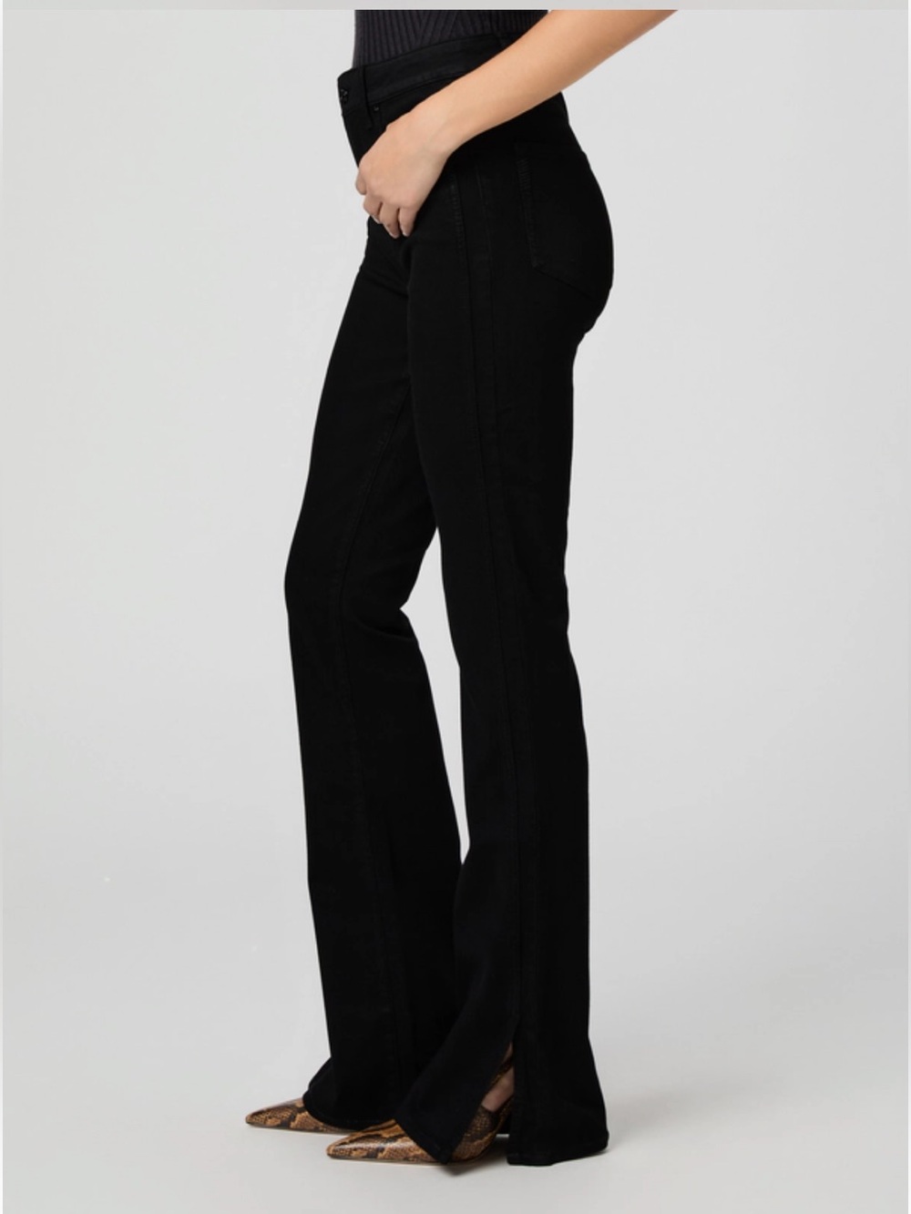 Paige Canyon Bootcut Black Denim Jeans Size 27